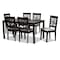 Baxton Studio Caron Grey Upholstered Espresso Brown Finished Wood 7-Piece Dining Set 162-10526-10519 - alternate 1